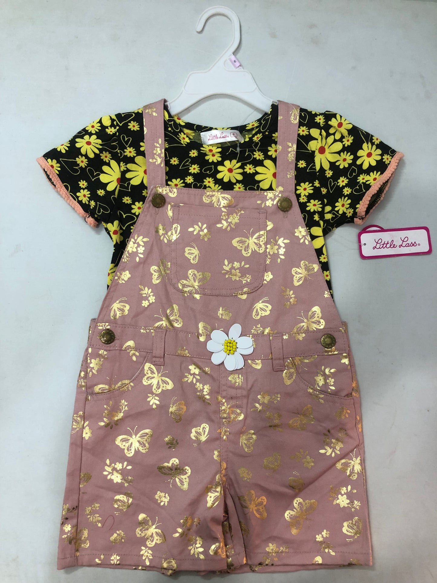 Little Lass Dungaree Set